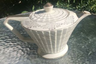 Rare Sadler Art Decor Teapot Ivory With Gold Trim Vintage 2129 Tea Pot Collector