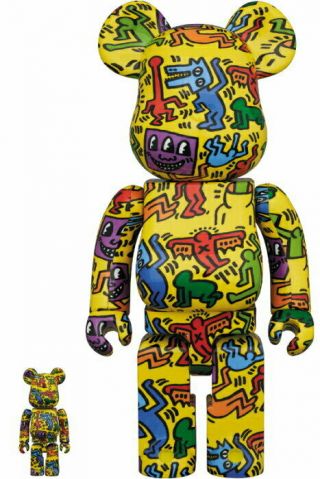Medicom Toy Be@rbrick Keith Haring 5 100％ & 400％ Figure Japan Limited