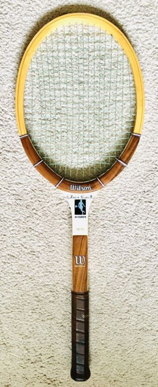 Vintage Wilson Chris Evert Autograph Tennis Racket - Leather Grip - 4 1/4 Light