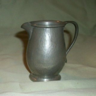 Antique Liberty Co.  English Pewter Creamer Pitcher Hammered H 01384