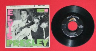 " Elvis Presley " Epa - 747 Rare Ad Back Variation F/1956 Extended Play M - /m -