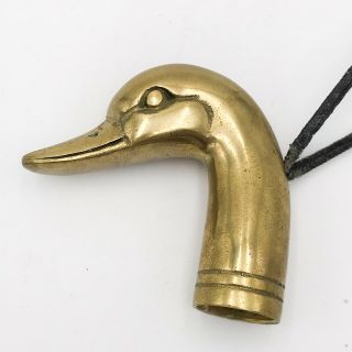 Vintage Brass Duck Head Walking Cane Handle :t122