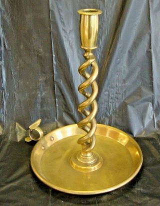 Early 20th Century Large Size Open Barely Twist Candlestick Dated 1910