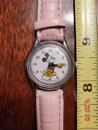 Vintage Lorus Mickey Mouse Pink Band Ladies Watch V515 - 6080