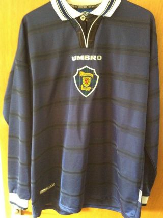 Rare Vintage Scotland Umbro Home Football Shirt Tartan 1990s Adult Xl Retro