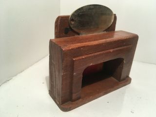Vintage Dollhouse Miniatures Wood Fireplace w/ Mirror 43 2