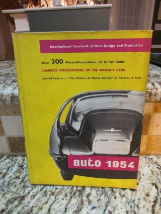 Rare Auto 1954 Book International Yearbook Of Auto Design And Production