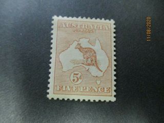 Kangaroo Stamps: 5d Brown 1st Watermark - Rare - (k25)