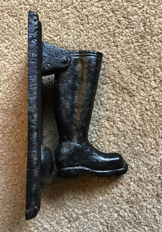Cast Iron Door Knocker Wellington Boot Black