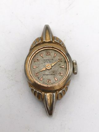 Antique Vintage Posor 17 Rubis Antimagnetic Swiss Made Timepiece Wrist Watch T95
