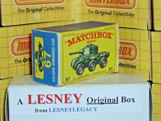 Matchbox Lesney 67a Alvis Saladin Armoured Car Rare Type E3 Empty Box