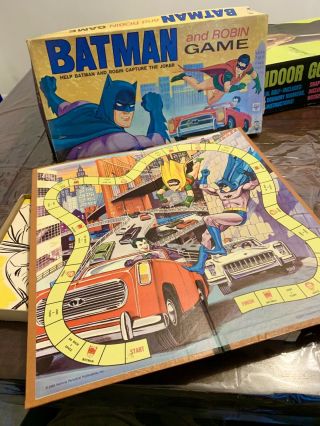 1965 Hasbro Batman And Robin Rare Board Game Hero Tv Series Rare Box