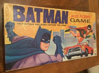 Vintage 1965 Hasbro Batman And Robin Rare Board Game Joker Hero Tv Series Box