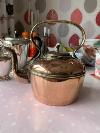 J.  S & S English Copper Kettle With Brass Handle