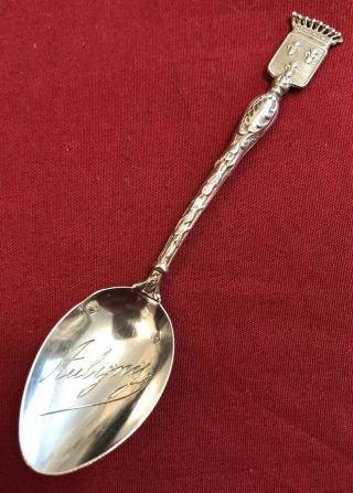 Antique French Silver Souvenir Spoon,  Albert Deflon,  Paris C.  1907 - 1920 “aubigny”
