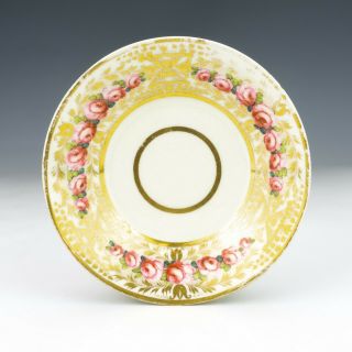 Antique Crown Derby Porcelain - Rose Garland & Gild Decorated Saucer Dish