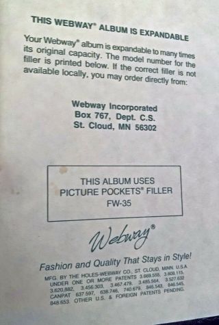 Vintage Webway Photo Album - 3 1/2 x 5 1/2 