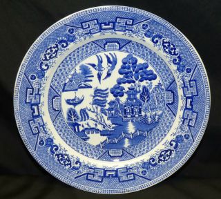 Vintage Antique Ridgway England Blue Willow 9 3/4 " Porcelain Dinner Plate A