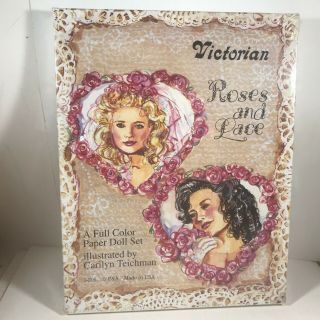 Victorian Roses And Lace Full Color Paper Doll Set By Carilyn Teichman