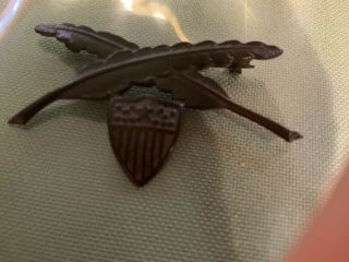 Very Rare Vintage Civil War Confederate Crossed Feathers And Shield Pin