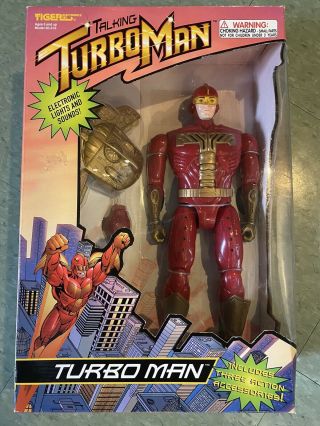 Talking Turbo Man Deluxe 13.  5” Action Figure Tiger Electronics