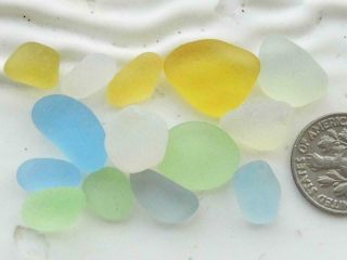 14 S - M Uv Lime Blue Orange Opaline 11g Jq Rare Seaham English Sea Glass