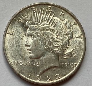 1922 D Peace Silver Dollar,  Double Die Obverse (date Doubled),  Rare Error Coin