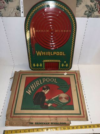 Rare Antique (1920’s?) Brinkman 790 Whirlpool Tin Litho Pinball Game