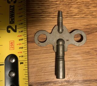 Steel Antique Victorian Double Ended Clock Winding Mantle Key Grandfather 3