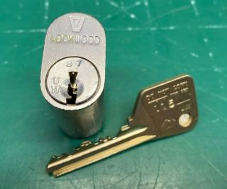 Lockwood V7 Oval Lock Cylinder W/ Key - Locksmith Locksport - Rare Collector