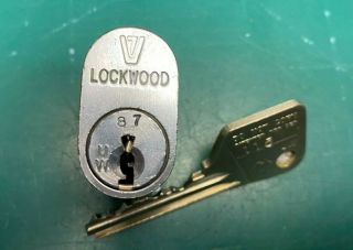 Lockwood V7 Oval Lock Cylinder w/ Key - Locksmith Locksport - Rare Collector 2