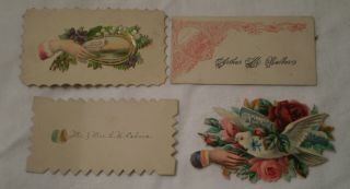 4 Antique Victorian Calling Cards