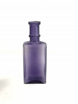 Antique Purple Glass Bottle Dark Amethyst Medicine Vintage