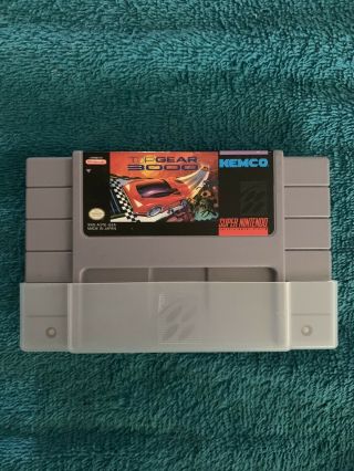 Top Gear 3000 Nintendo Racing Game Snes With Holder Rare