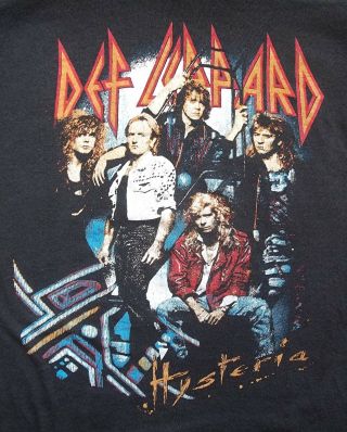 Vintage Def Leppard Hysteria 1987 Concert T Shirt Rare Graphics