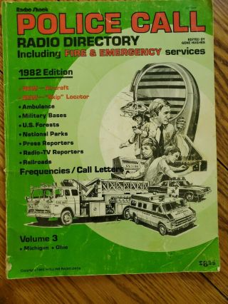 Vintage Radio Shack Police Call Radio Directory 1982 Edition Volume 3 Mich/ohio