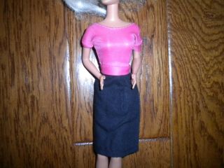 Vintage 1990 ' s Mattel Barbie Doll Black Skirt Pink Top Skirt Set 2 Piece 2