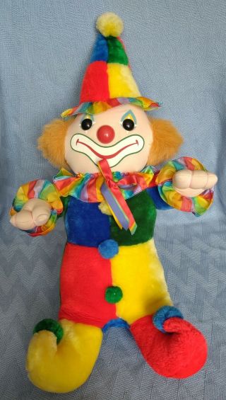 Vintage Clown Brooklyn Doll And Toy Company Plush Stuffed Clown 21” Collectibles