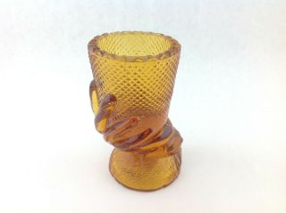 Small Single Vintage Art Deco Amber Hand Holding a Vase 3.  5 inches Tall 3