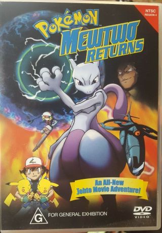 Pokemon Mewtwo Returns Rare Dvd Johto Movie Adventure Animation Japanese Cartoon
