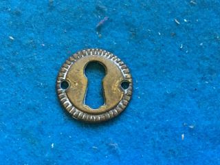 Vintage Brass Escutcheon Key Hole Cover Antique - Round