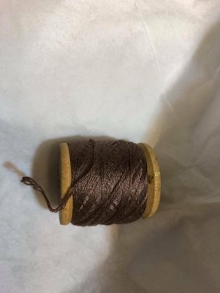 Antique Vtg Darning Silk Thread Belding Heminway Wooden Spool