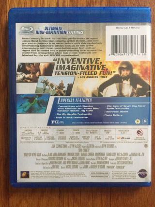 Never Say Never Again (Blu - ray Disc,  2009) HTF OOP RARE 2