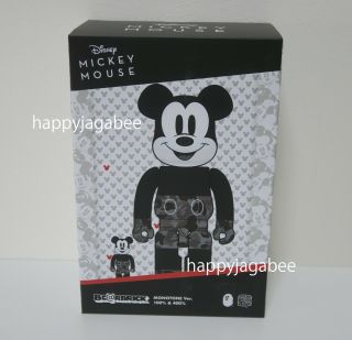 A Bathing Ape × Bearbrick X Mickey Mouse 400,  100 Set Bearbrick Monotone