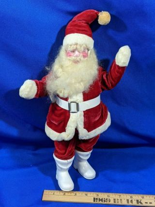 Rare Antique - Vtg Mid Century Santa Claus Poseable Figure 16 " Doll Xmas Plastic