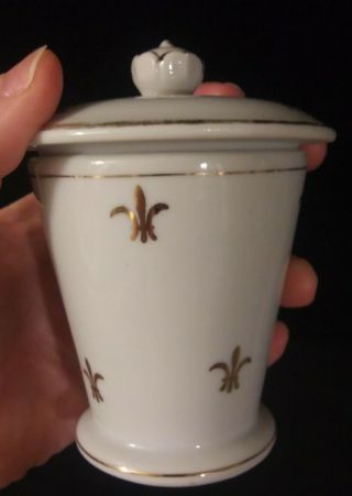 Vintage Nasco Porcelain Sugar Bowl/Dish With Lid Fleur - De - Lis Made in Japan 3