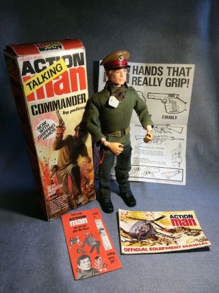 Vintage Action Man Talking Commander 1973 Boxed Figure & Accessories