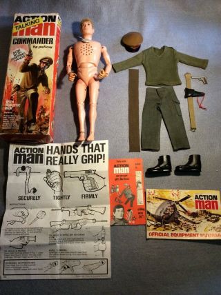 Vintage Action Man TALKING COMMANDER 1973 Boxed Figure & Accessories 3