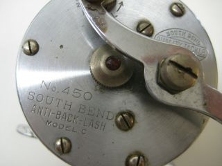 South Bend 450 Model C Anti - Back - Lash Vintage Level Wind Fishing Reel USA Made 2