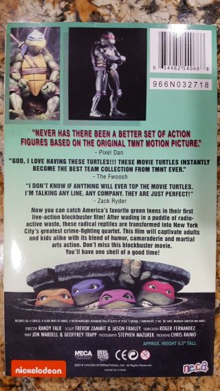 NECA TMNT Teenage Mutant Ninja Turtles 2018 SDCC Exclusive 1990 VHS MOVIE 4 PACK 2